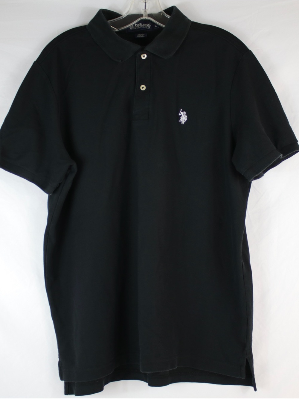 U.S. Polo Assn. Black Performance Pique Short Sleeve Polo Shirt Men’s Size L
